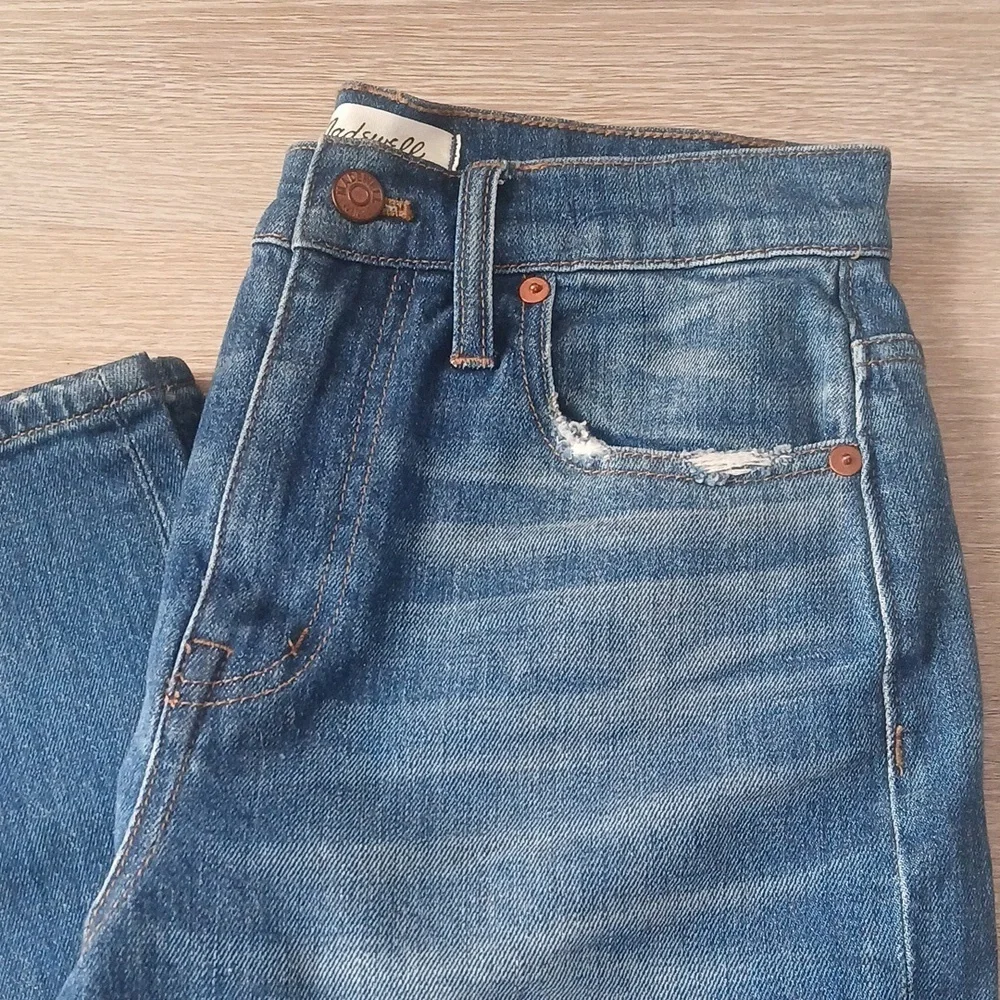 NEW Madewell Jeans Denim Distressed High Rise Slim Size 24 - Picture 8 of 11